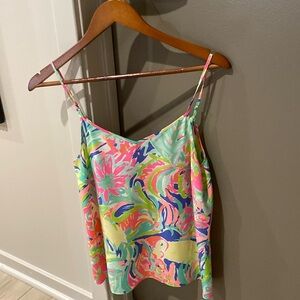 Lilly Pulitzer silk v- top XS